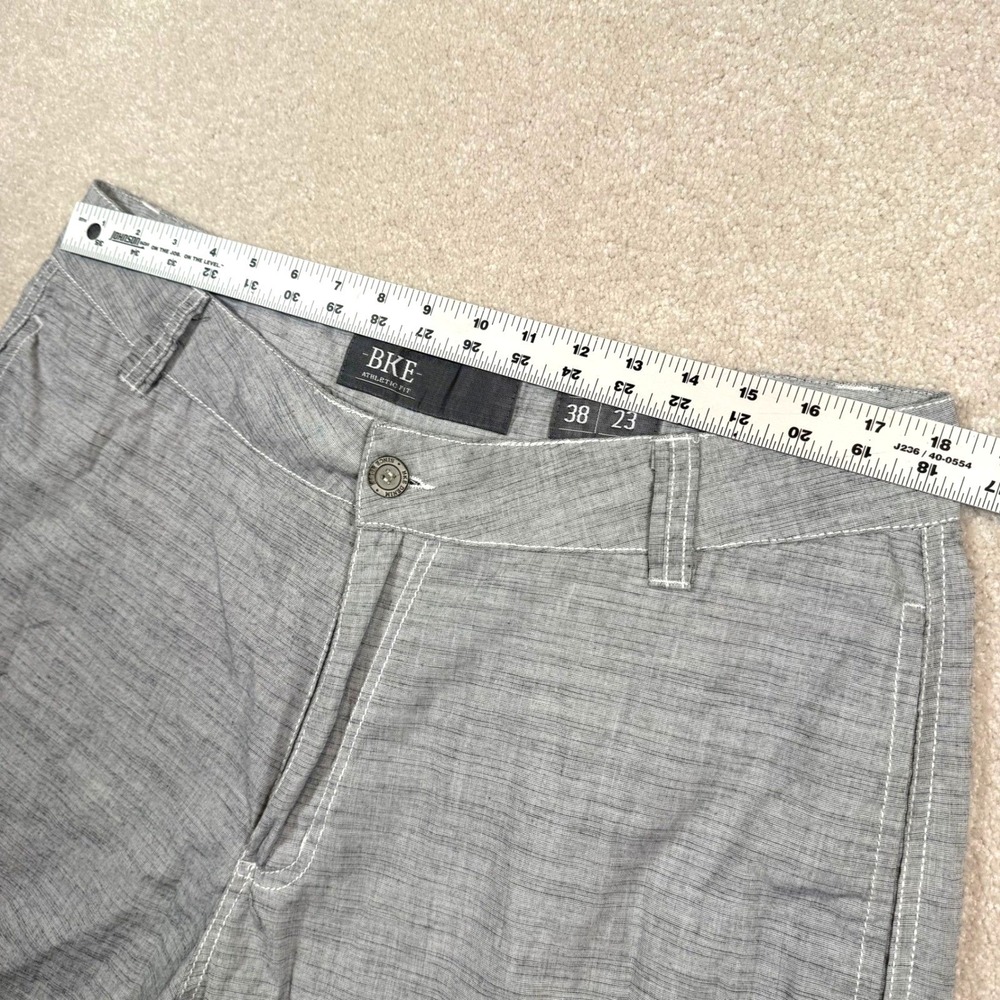 BKE Buckle Athletic Fit Shorts Gray Casual Flat Front Mens Size 38 - Picture 4 of 6